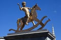 Boy on Rocking Horse Statue in Trafalgar Square Royalty Free Stock Photo
