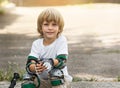 Boy roller skates Royalty Free Stock Photo