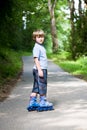 Boy on rollerblades Royalty Free Stock Photo