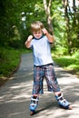 Boy on rollerblades Royalty Free Stock Photo