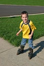 Boy Rollerblading Royalty Free Stock Photo