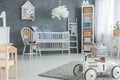 Boy room with cot Royalty Free Stock Photo