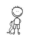 boy with rope jump drawing isolated icon design