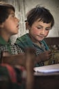 Boy in the only school in the village of Shimshal 3100m is a government school taught by teachers based in the village Royalty Free Stock Photo