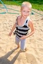 Boy running along the sand Royalty Free Stock Photo