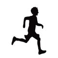 A boy running body silhouette vector