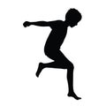 A boy running body silhouette vector