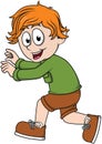 Boy Running Happy Color Illustration Royalty Free Stock Photo