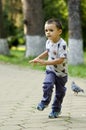 Boy running in the park
