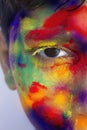 Colors on the face - Happy Holi Royalty Free Stock Photo