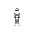 boy's second childhood period icon. Element of generation icon for mobile concept and web apps. Thin line icon for website desig Royalty Free Stock Photo