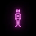 Boy\'s second childhood period neon icon. Simple thin line, outline vector of generation icons for ui and ux, website or mobile Royalty Free Stock Photo