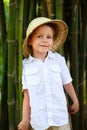 Boy in safari hat Royalty Free Stock Photo