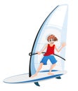 Boy on a sail board Royalty Free Stock Photo