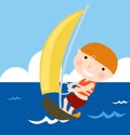 Boy sailing in holiday