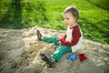 Boy and sand