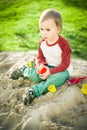 Boy and sand