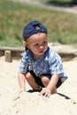The boy in a sandbox Royalty Free Stock Photo