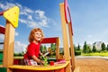 Boy in sandbox Royalty Free Stock Photo