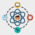 Boy school student molecule laboratory