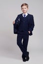 Boy in school uniform shirt vest