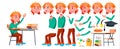 Boy Schoolboy Kid Vector. High School Child. Animation Creation Set. Face Emotions, Gestures. School Student. Graduation