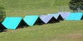 Boy scout camp with large tents to sleep