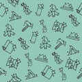 Boy Scouts Concept Icons Pattern