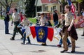 Boy scouts marching in a parade