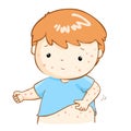 Boy scratching itching rash on his body Royalty Free Stock Photo