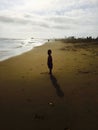 A Boy and the Sea Royalty Free Stock Photo