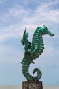 Boy on the Seahorse sculpture in Puerto Vallarta in Mexico Royalty Free Stock Photo