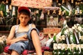 Boy selling rose water Royalty Free Stock Photo