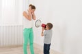 Boy Shouting At Her Mother Royalty Free Stock Photo