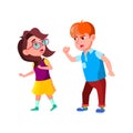 Boy Shouting And Threatening With Fist Girl Vector