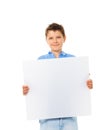 Boy with sign Royalty Free Stock Photo