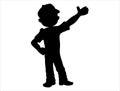 Boy silhouette vector art white background Royalty Free Stock Photo