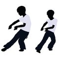 boy silhouette in Pulling Pose Royalty Free Stock Photo