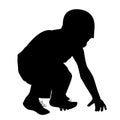Boy silhouette trying to stand up after fall down Royalty Free Stock Photo