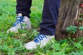 Boy sit in the forest