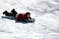 Boy sledding