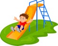 Boy sliding in the Park Royalty Free Stock Photo