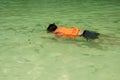 Boy snorkeling in the sea