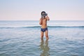 Boy snorkeling in sea Royalty Free Stock Photo