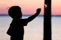 Boy with Sparkler Royalty Free Stock Photo