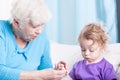Boy spending time with grandma Royalty Free Stock Photo