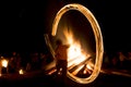 Fire ritual Sirni Zagovezni before Easter Royalty Free Stock Photo