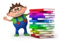 Boy with stack of books Royalty Free Stock Photo