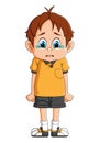 The boy is standing while crying and feel so sad Royalty Free Stock Photo