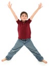 Boy Standing in Letter X Pose